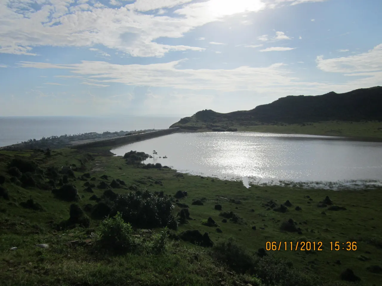 Hồ Thới Lới crater lake on the high side of Lý Sơn Island